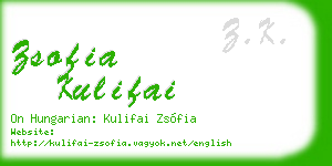 zsofia kulifai business card